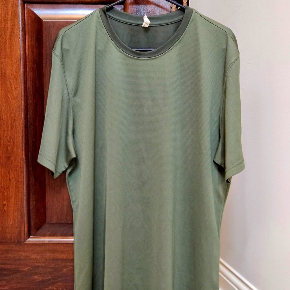 BAMBOO - Akwa Men's Bamboo Charcoal Mesh T-Shirt, Green, Sz XL